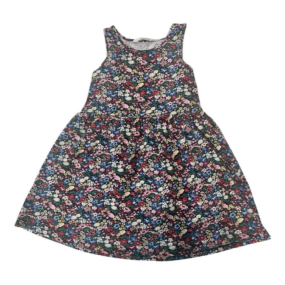 H&M Navy Floral Tank Dress with Pink, Red, Blue and White Flowers